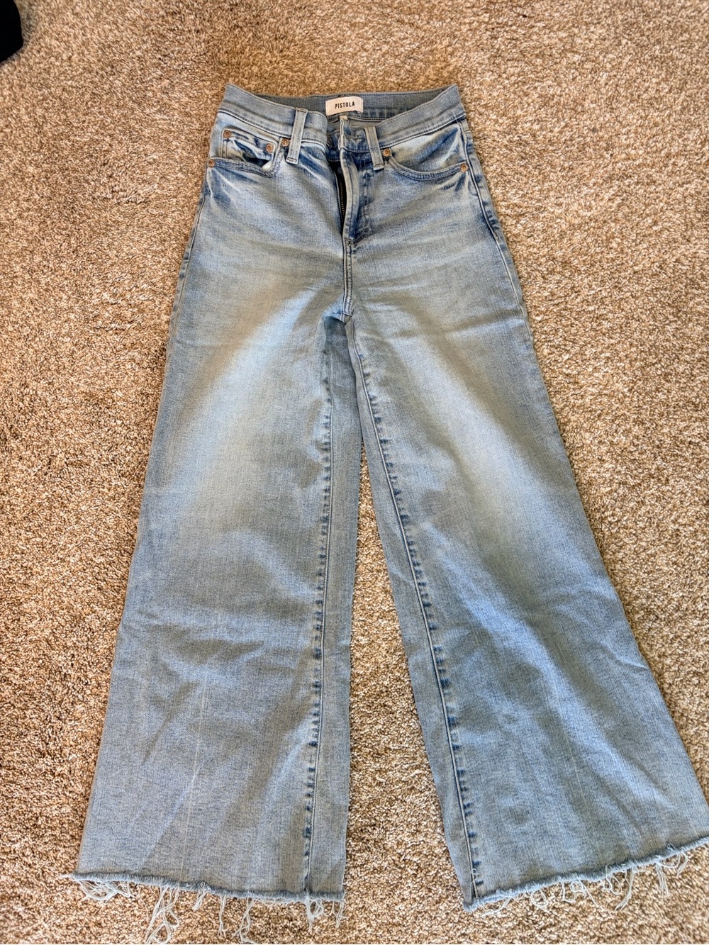 pistola Light Blue High-Rise Wide Leg Jeans